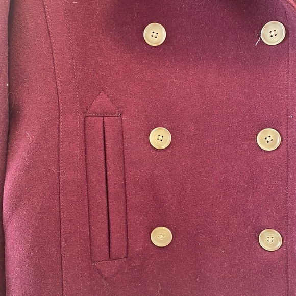 J. Crew Burgundy Double-Breasted Peacoat - Picture 4 of 6
